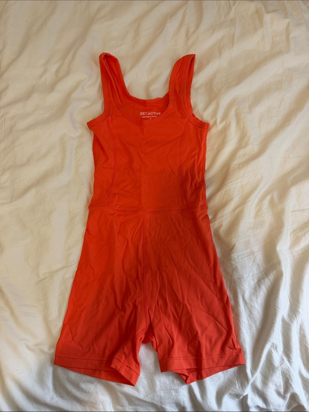 SET Active Vibrant Orange Athletic Tank Romper